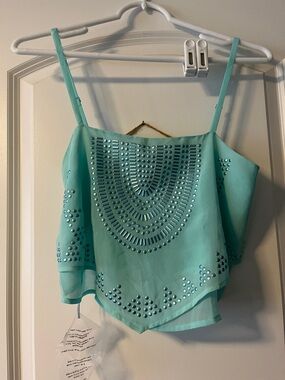 bebe Aqua Embellished Spaghetti-Strap Camisole